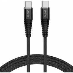 SAVIO CL-160 Braided USB-C to USB-C 2m Black 5901986046936