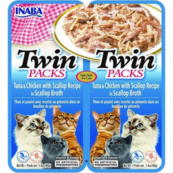 Inaba Twin Packs with Tuna, Chicken & Scallops in Broth 2x40gr