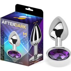 LateToBed Afterdark Πρωκτική Σφήνα Diamond Plug 8.2cm Ασημί Μωβ AD-290