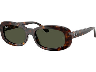 Ray-Ban RB2221 90231 Ανδρικά Γυαλιά Ηλίου Ορθογώνια Κοκάλινα Ταρταρούγα με Πράσινο Φακό