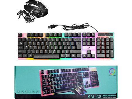 Justnote 10957 Σετ Gaming Πληκτρολόγιο RGB Black