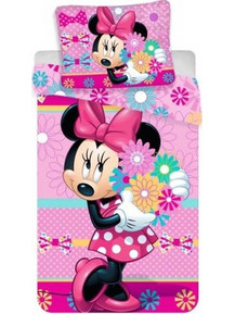 Disney Minnie Bouquet Σετ Παιδική Παπλωματοθήκη Μονή Βαμβακερή 140x200 Ροζ