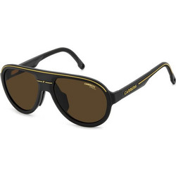 Carrera CA09/S 003/70 Ανδρικά Γυαλιά Ηλίου Aviator Κοκάλινα Μαύρα με Καφέ Φακό
