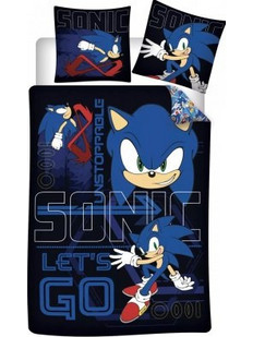 Sonic The Hedgehog Unstoppable Σετ Παιδική Παπλωματοθήκη Μονή Βαμβακερή 140x200 Μαύρη