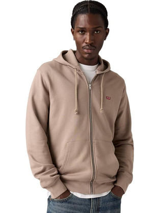 Levi's Ανδρική Ζακέτα Φούτερ με Κουκούλα και Φερμουάρ Μπεζ 34584-0044