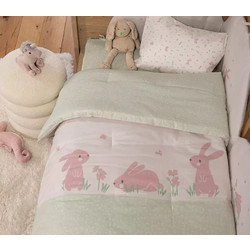 Nef-Nef Country Bunny Βρεφικό Πάπλωμα Κούνιας 140x110cm Πράσινο Mint
