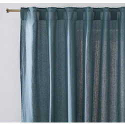 La Redoute Κουρτίνα Παραθύρου με Θηλιές 135x180 Onega 350157345 Μπλε Πετρόλ