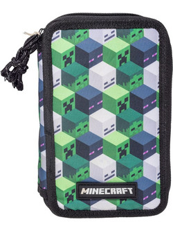 Stor Minecraft Κασετίνα Γεμάτη με 2 Θήκες Πράσινη Μαύρη 166508516
