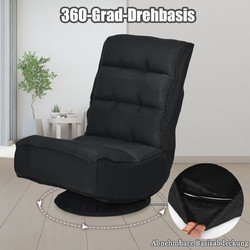 Costway Πολυθρόνα Relax Περιστρεφόμενη Μαύρη HW65592BK