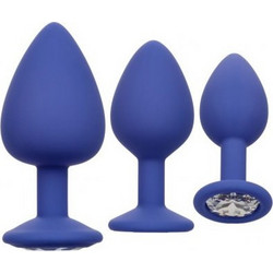 CalExotics Cheeky Gems Σετ Πρωκτικές Σφήνες Diamond Plugs Μπλε 3τμχ