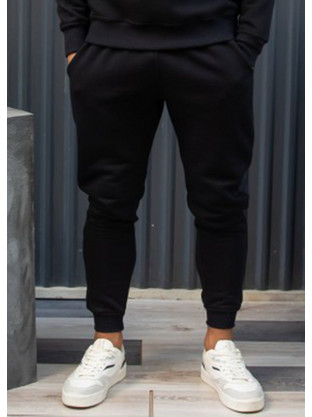 Henry Clothing Ανδρικό Παντελόνι Φόρμας με Λάστιχο Μαύρο 6-709
