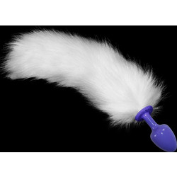 Lovetoy Metal Πρωκτική Σφήνα Tail Plug 40cm Λευκή Μωβ