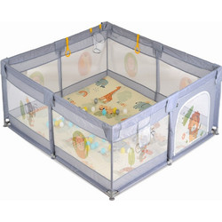 Moni Playpen GameZone Πάρκο με Στρώμα & Δίχτυ Γκρι