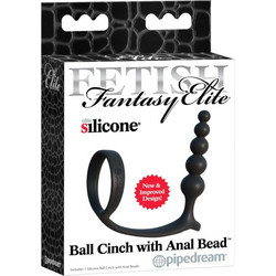 Pipedream Fetish Fantasy Elite Ball Cinch with Anal Bead Πρωκτικές Μπίλιες Μαύρες