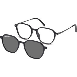 Sunoptic TRC300 Ανδρικός Σκελετός Γυαλιών Οράσεως με Clip-On Μεταλλικός Μαύρος