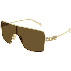 Gucci GG1936S 003 Γυναικεία Γυαλιά Ηλίου Μάσκα Μεταλλικά Χρυσά με Καφέ Φακό