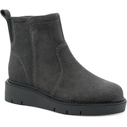 Tamaris Γυναικεία Μποτάκια Πλατφόρμα Suede Ανθρακί με Γούνα 1-27-019