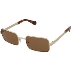 Max & Co MO0140 32J Ανδρικά Γυαλιά Ηλίου Ορθογώνια Μεταλλικά Χρυσά με Καφέ Φακό