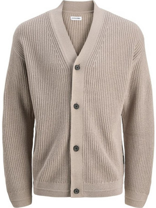 Jack & Jones Ανδρική Ζακέτα Πλεκτή με Κουμπιά Μπεζ 12278960