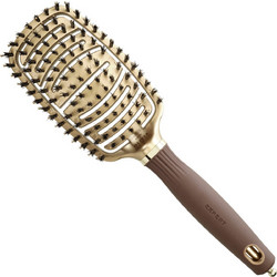 Olivia Garden Expert Care Flex Θερμική Βούρτσα Μαλλιών για Ίσιωμα Χρυσή Καφέ