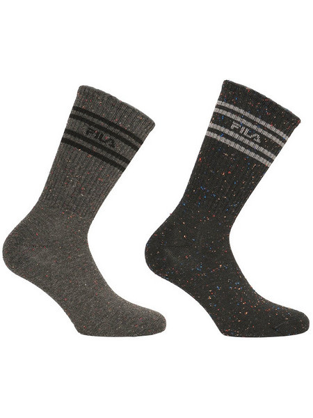 Fila Ανδρικές Κάλτσες Ψηλές Ανθρακί 2Pack F5377-520