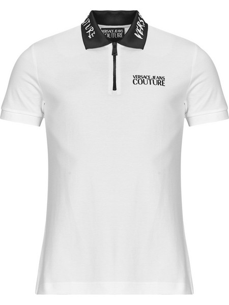 Versace Ανδρική Μπλούζα Polo Κοντομάνικη Λευκή 78GAGT03CJ01T-003