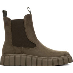 Refresh Γυναικεία Μποτάκια Chelsea Πλατφόρμα Suede Χακί 173088