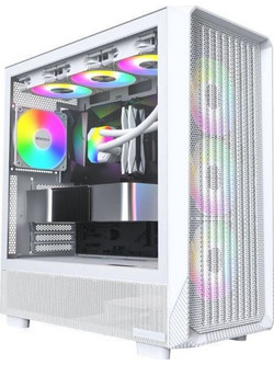 Montech X5 White Gaming Midi Tower Κουτί Υπολογιστή RGB με Πλαϊνό Παράθυρο