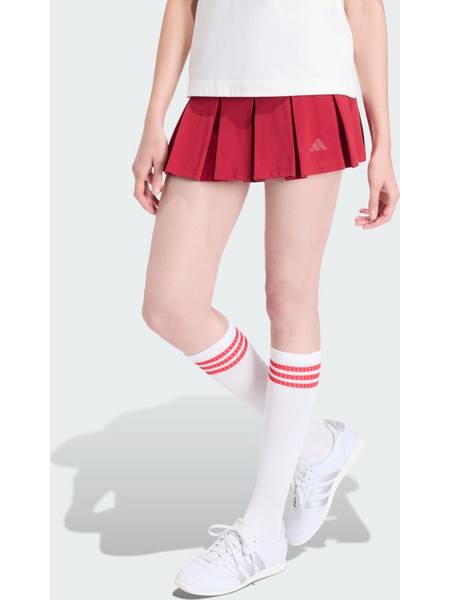 Adidas Seasonal Essentials Colorpop Μίνι Φούστα Υφασμάτινη Πλισέ Κόκκινη KD3372