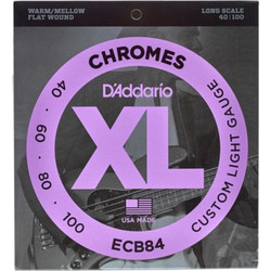 D'Addario ECB84 Σετ 4 Χορδές Ηλεκτρικού Μπάσου Chrome 40-100" Custom Light Tension