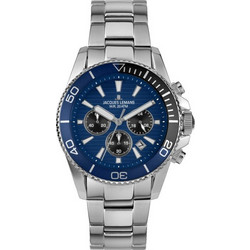 Jacques Lemans Liverpool Diver Ανδρικό Ρολόι Χρονογράφος με Ασημί Μεταλλικό Μπρασελέ 1-2206H