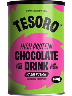 Tesoro High Protein Chocolate Drink Hazel Fusion Πρωτεΐνη Ορού Γάλακτος 640gr