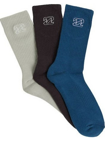 Billabong Wave Wash Ανδρικές Κάλτσες Ψηλές Μαύρες Navy Μπλε Γκρι 3Pack UBYAA00229-MUL