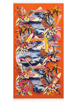 Inoui Editions Hawai Πετσέτα Θαλάσσης Πορτοκαλί 100x190cm FO21HAW08