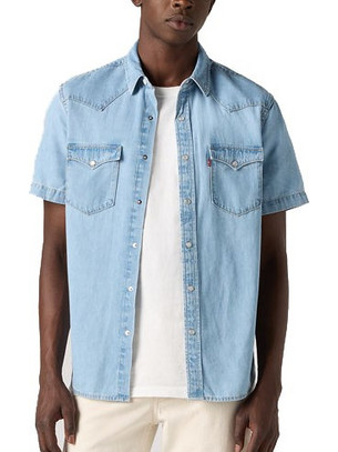 Levi's Ανδρικό Πουκάμισο Τζιν Κοντομάνικο Κανονική Γραμμή Overshirt Μπλε 86626-0014