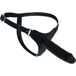 Rimba Latex Harness Strap On με Dildo 17cm Μαύρο R9141