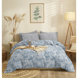 Cokitex Σετ Σεντόνια King Size με Λάστιχο 205x220+30 Marta Nala Denim