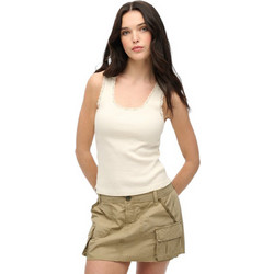 Superdry TUR Vintage Lace Γυναικείο Αθλητικό T-Shirt Εκρού W6012146A-8ML