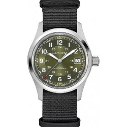 Hamilton Khaki Field NATO Ανδρικό Ρολόι Αυτόματο με Μαύρο Υφασμάτινο Λουράκι H70455960