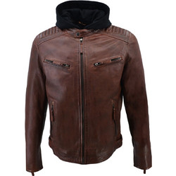 Leather 100 Ανδρικό Μπουφάν Χειμωνιάτικο Δερμάτινο Καφέ 37-M-2711-A