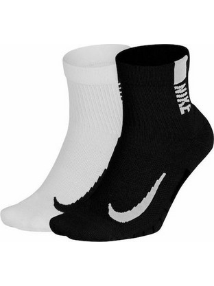 Nike Ανδρικές Κάλτσες Κοντές με Σχέδια Λευκές Μαύρες 2Pack SX7556-906