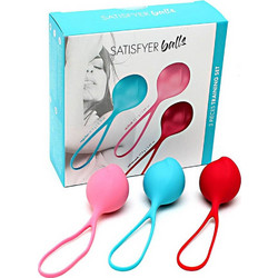 Satisfyer Loveballs Training Σετ Κολπικές Μπάλες Μπλε Κόκκινες Ροζ 3τμχ