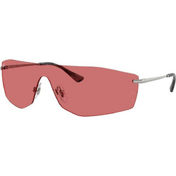Ray-Ban RB3781 00475 Γυναικεία Γυαλιά Ηλίου Μάσκα Μεταλλικά Ασημί με Ροζ Φακό