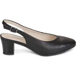 Rieker Γόβες Slingback Δερμάτινες με Χοντρό Χαμηλό Τακούνι Μαύρες 44651-00