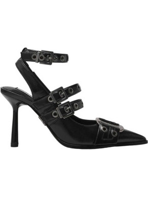 Steve Madden Surpass Γόβες Slingback Δερμάτινες με Τακούνι Στιλέτο Μαύρες 11003688