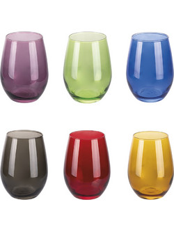Galileo Σετ Ποτήρια Νερού Γυάλινα Luce Color Sibilla 600ml 6τμχ 8056159129545