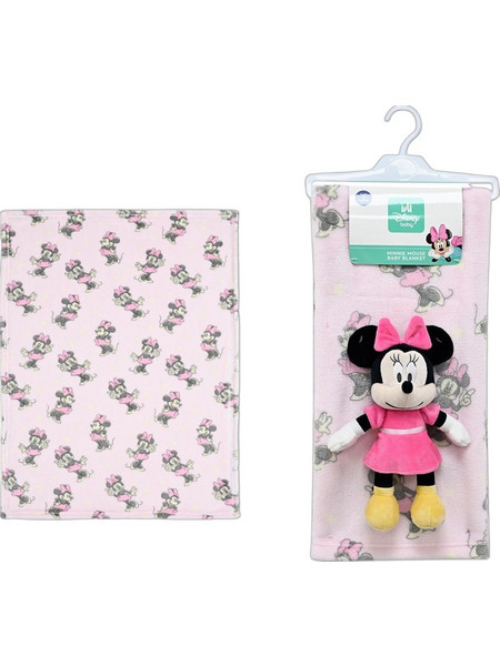 Dimcol Minnie 30 Κουβέρτα Αγκαλιάς Fleece με Λούτρινο 75x100 Ροζ