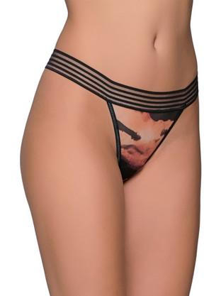Milena By Paris Γυναικείο Sexy String Μαύρο Σομόν 7699