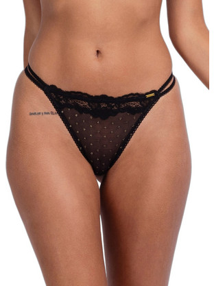 Dorina Γυναικείο Sexy String με Δαντέλα Μαύρο FXST0054ME035-BK0001