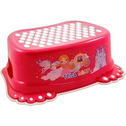 Tega Baby Princess Βοηθητικό Σκαλοπάτι Μπάνιου Πλαστικό Αντιολισθητικό Κόκκινο 51491